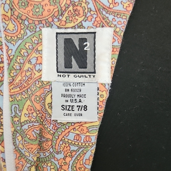 90s Vintage Corduroy Not Guilty Floral Paisley Sleeveless Dress Sz 7/8 Juniors - Picture 7 of 13